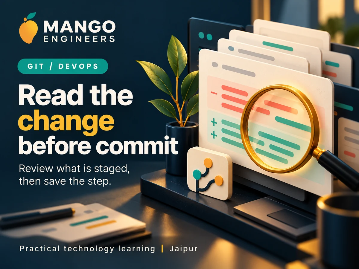 Review a Git Diff Before Committing a Small Project Change — conceptual learning illustration