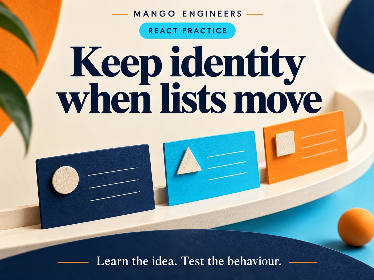 React List Keys: Check Item Identity When Rows Are Inserted or Reordered — conceptual learning illustration