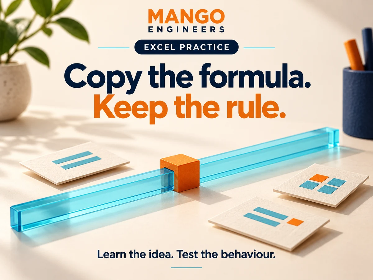 Excel References: Test Relative, Absolute and Mixed References by Copying — conceptual learning illustration