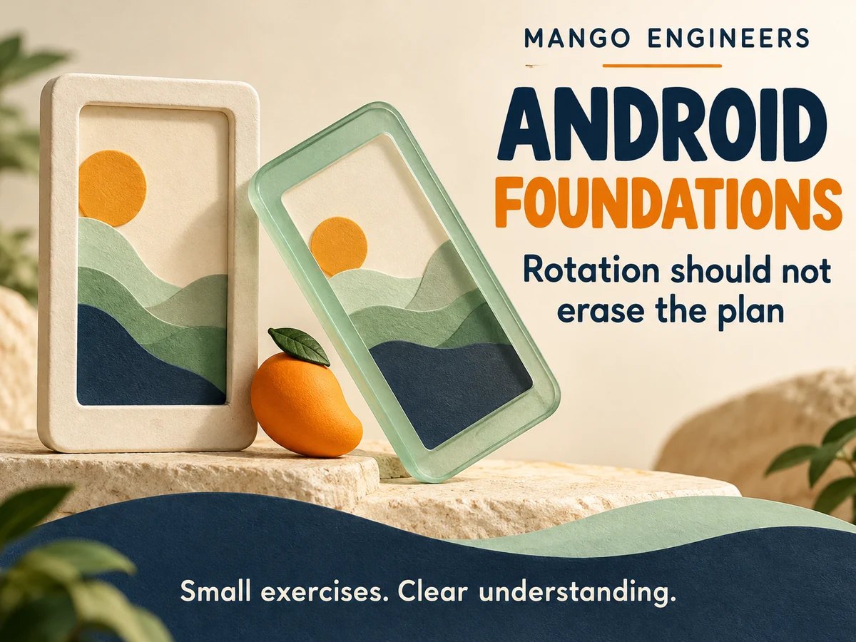 Android UI State: Plan Configuration Changes, Process Recreation and Storage Separately — conceptual learning illustration