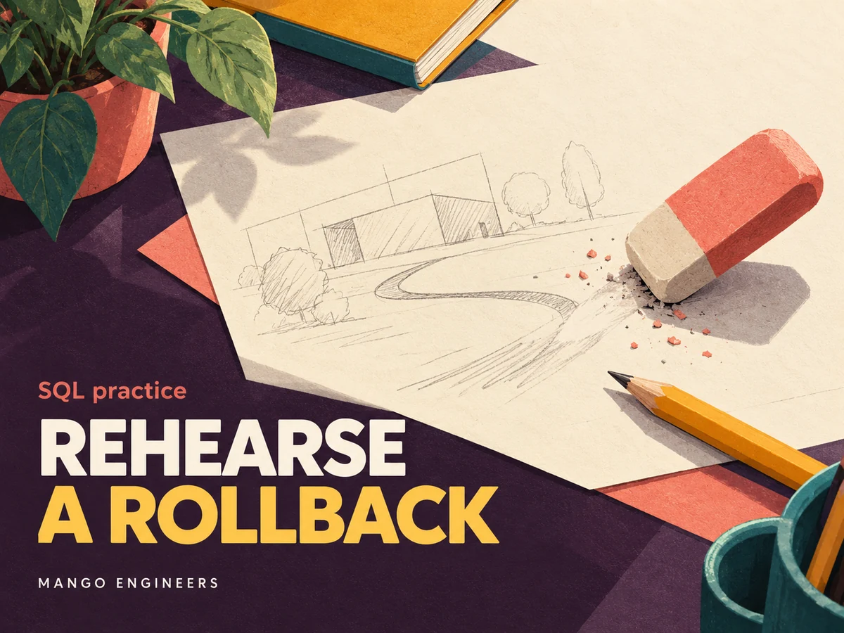 SQL Transactions: Rehearse an Update and Rollback in a Disposable PostgreSQL Lab — conceptual learning illustration