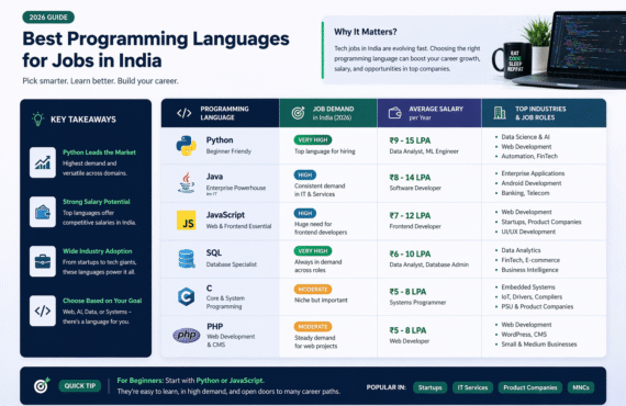 best programming languages India demand salary comparison