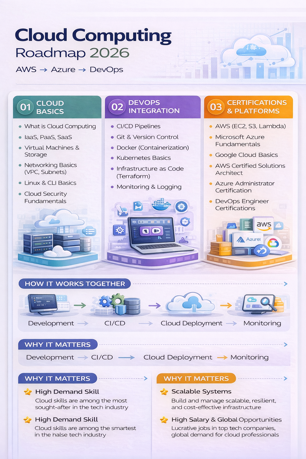 cloud computing roadmap aws azure devops beginner guide