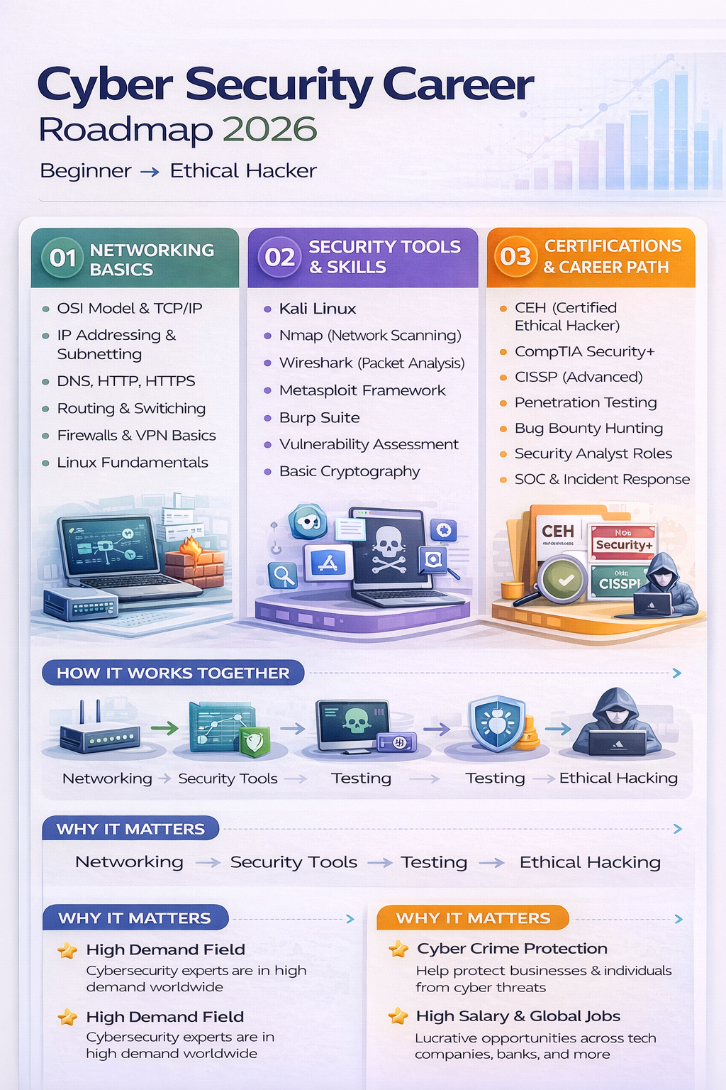 cyber security roadmap beginner to ethical hacker tools networking