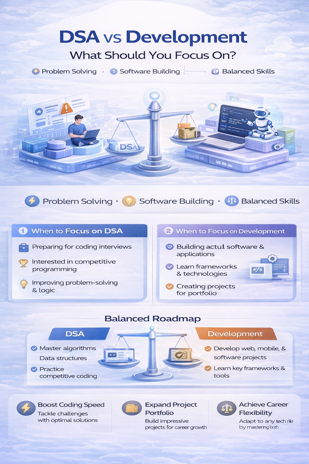 dsa vs development roadmap beginner comparison