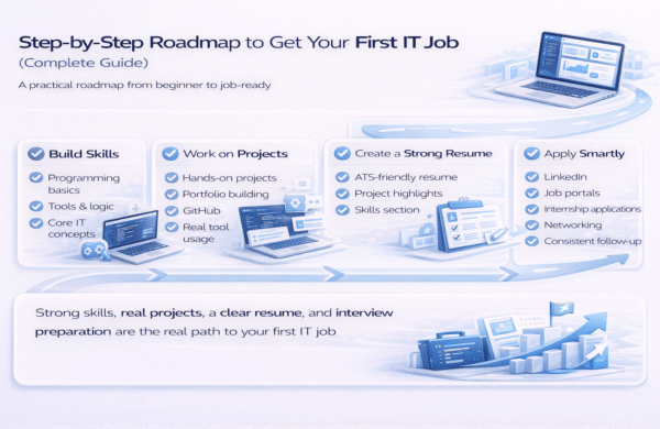 first IT job roadmap skills projects resume interview
