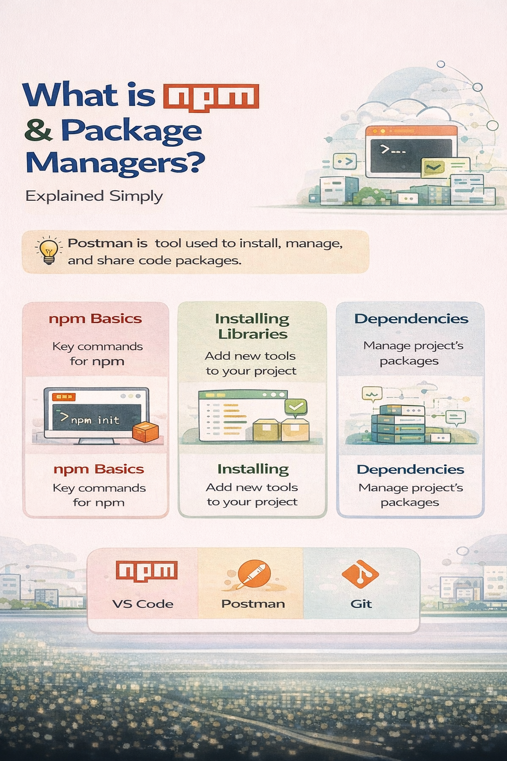 npm package manager installing libraries and dependencies explained