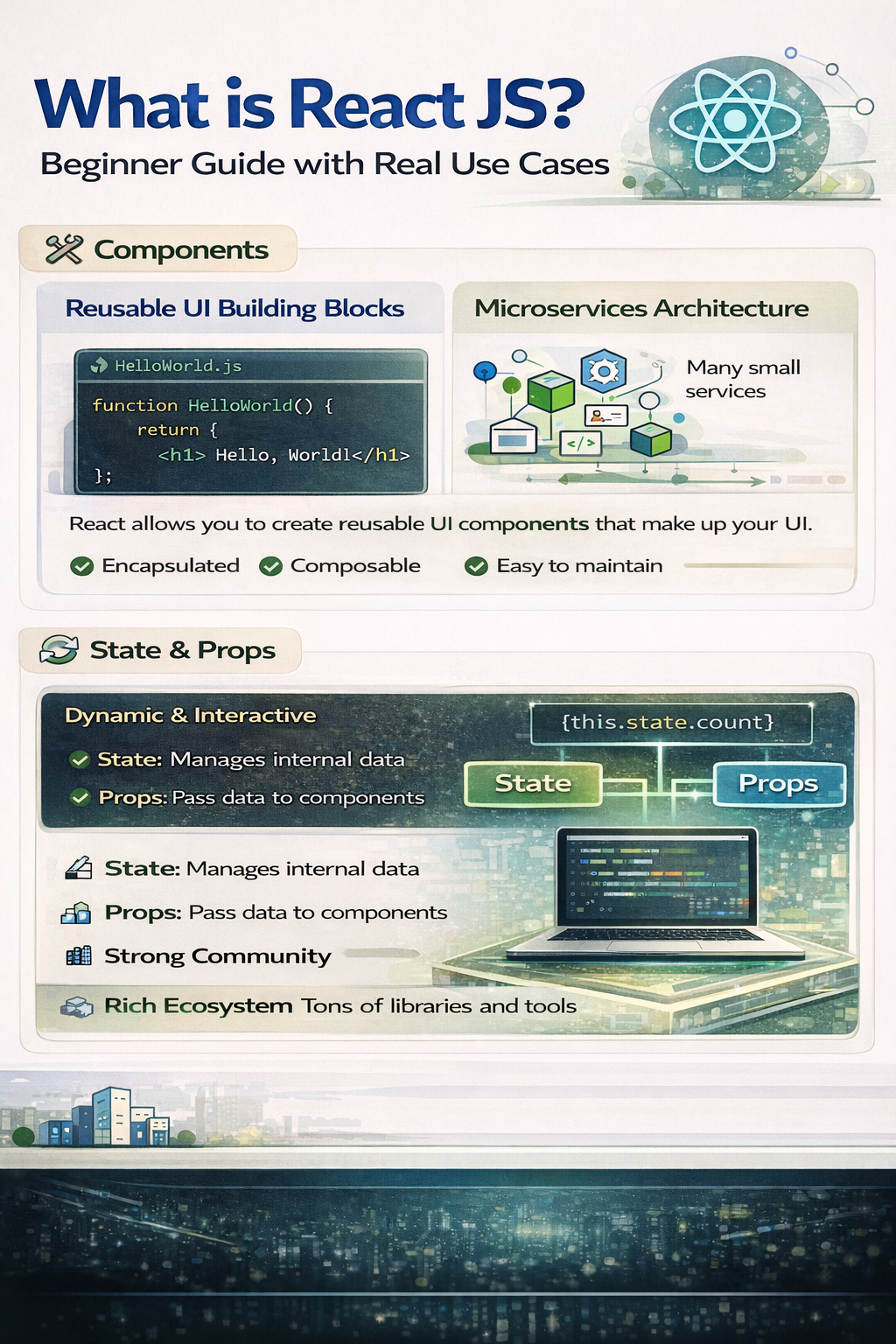 React JS components state props explained beginner guide