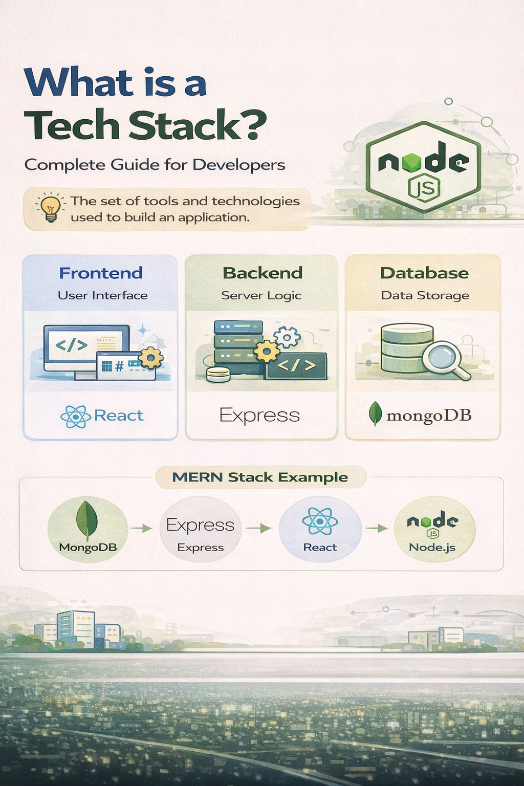 Tech stack frontend backend database explained MERN stack example