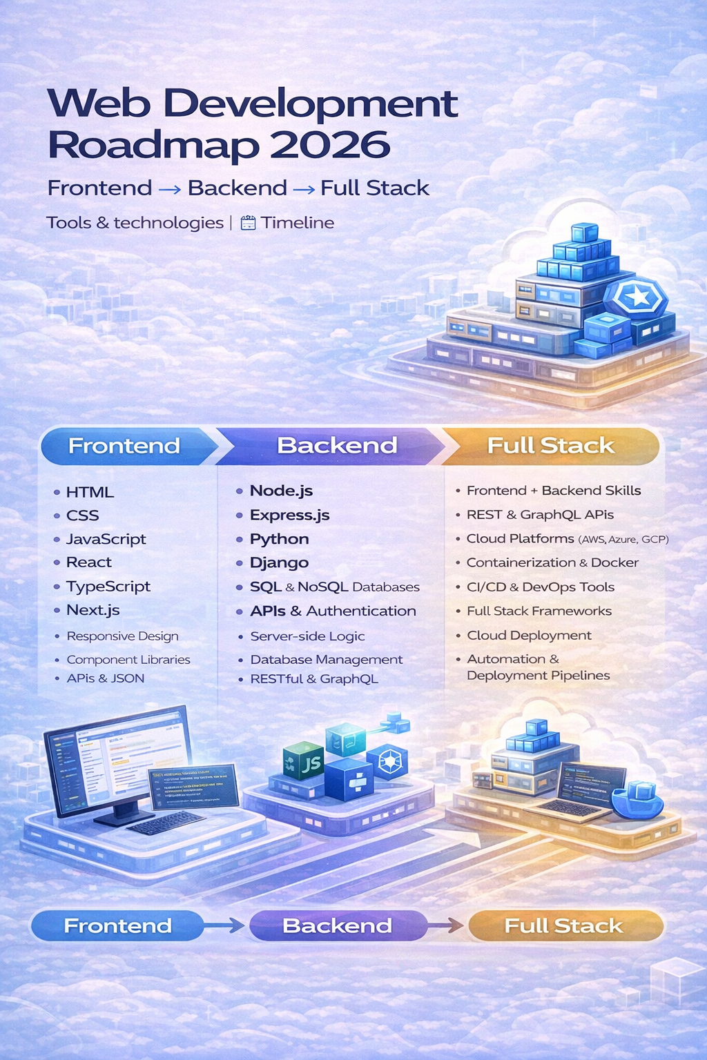 Web Development Roadmap, Frontend to Full Stack, Learn Web Development, MERN Stack, HTML CSS JavaScript React Node MongoDB, Beginner Developer Guide, Mango Engineers