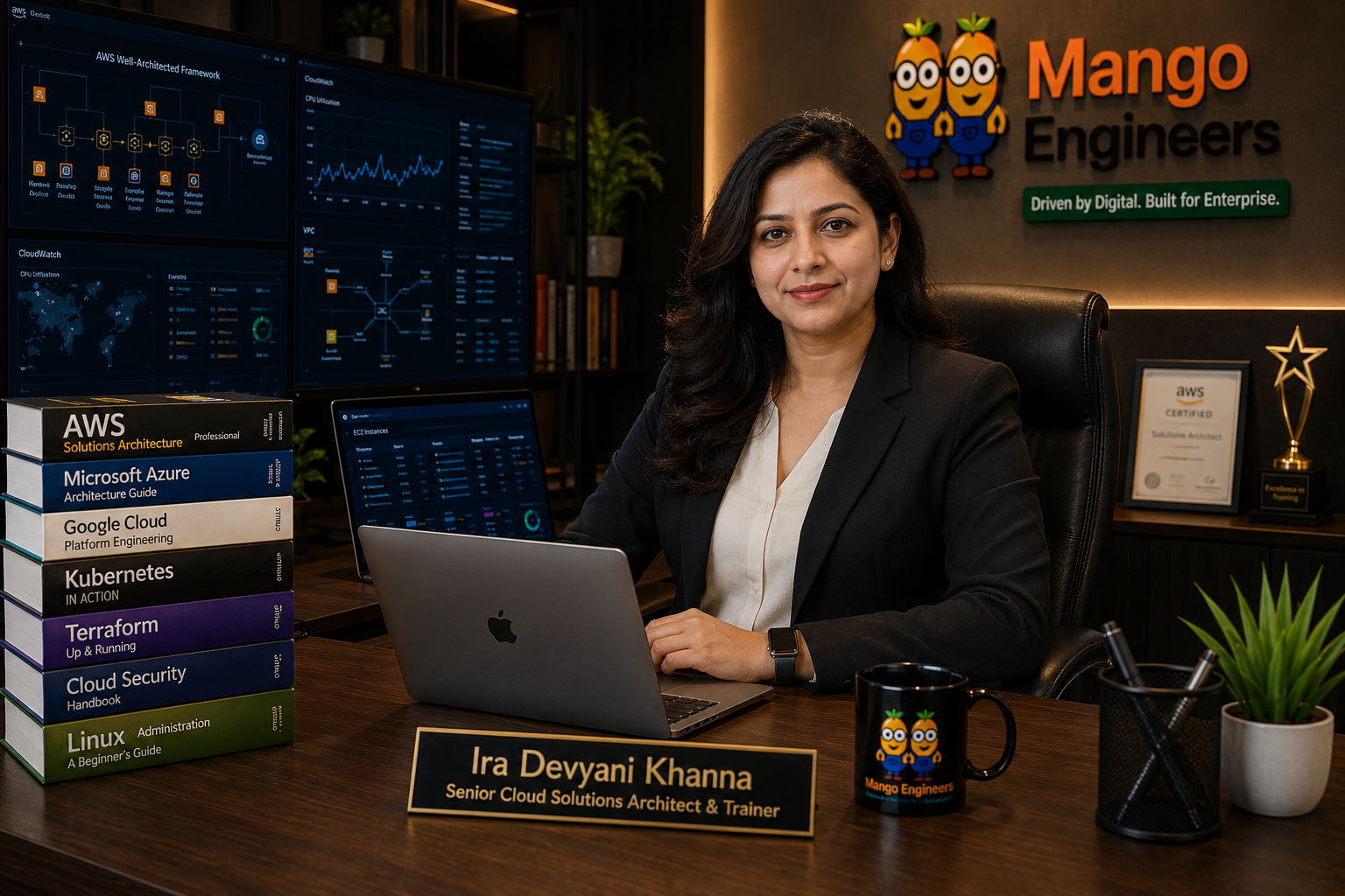 Ira Devyani Khanna senior Cloud Computing trainer at Mango Engineers Jaipur with AWS Azure Google Cloud Kubernetes Terraform and cloud security expertise