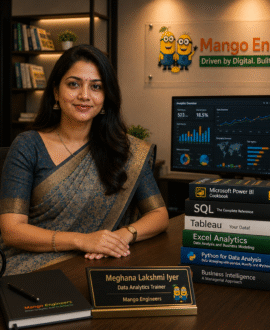 Meghana Lakshmi Iyer senior Data Analytics trainer at Mango Engineers Jaipur with Power BI SQL Tableau Excel and Python expertise