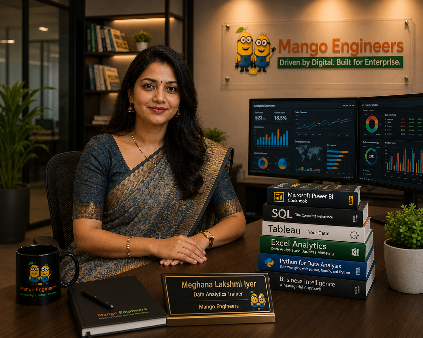 Meghana Lakshmi Iyer senior Data Analytics trainer at Mango Engineers Jaipur with Power BI SQL Tableau Excel and Python expertise